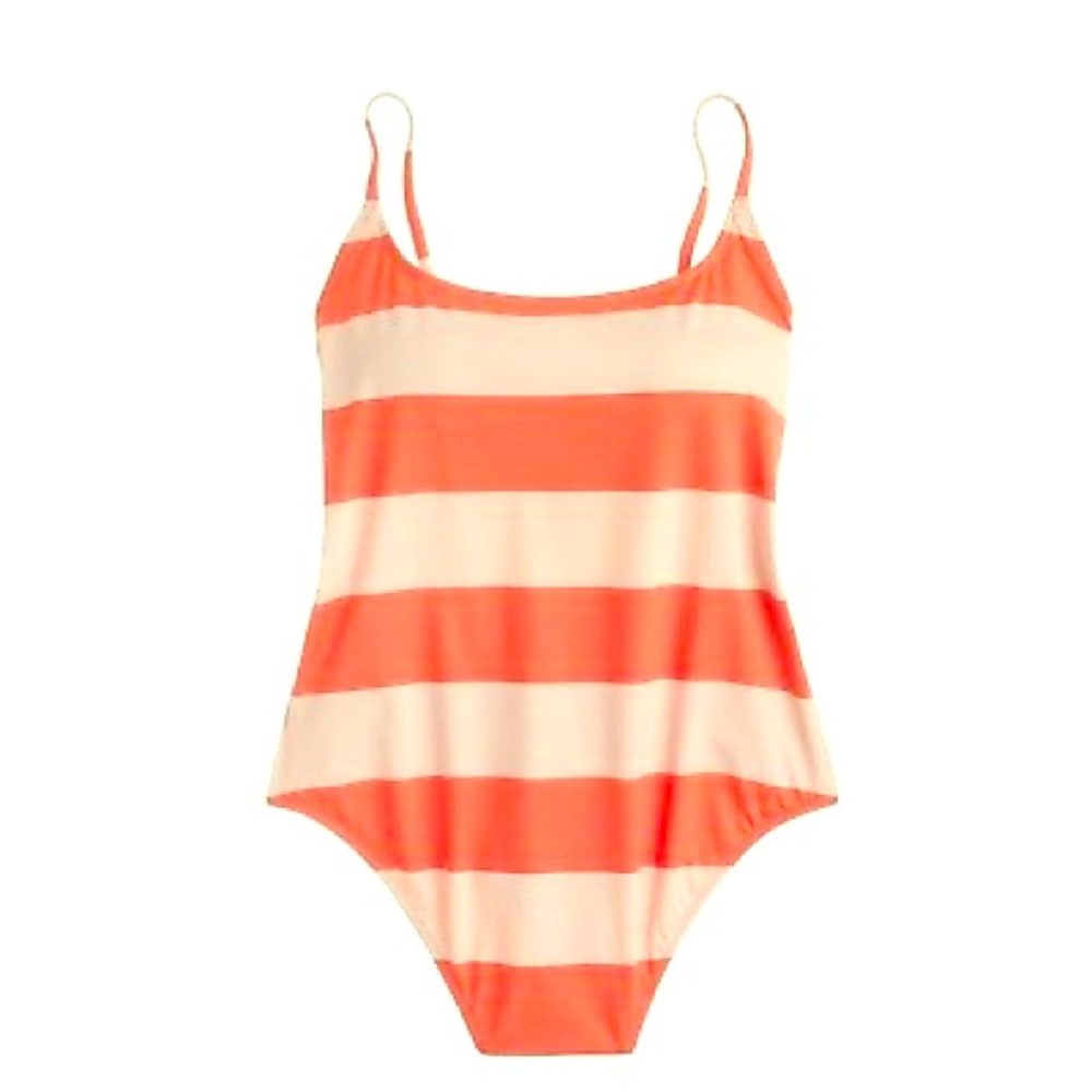J Crew Playa Striped Low-back Swimsuit